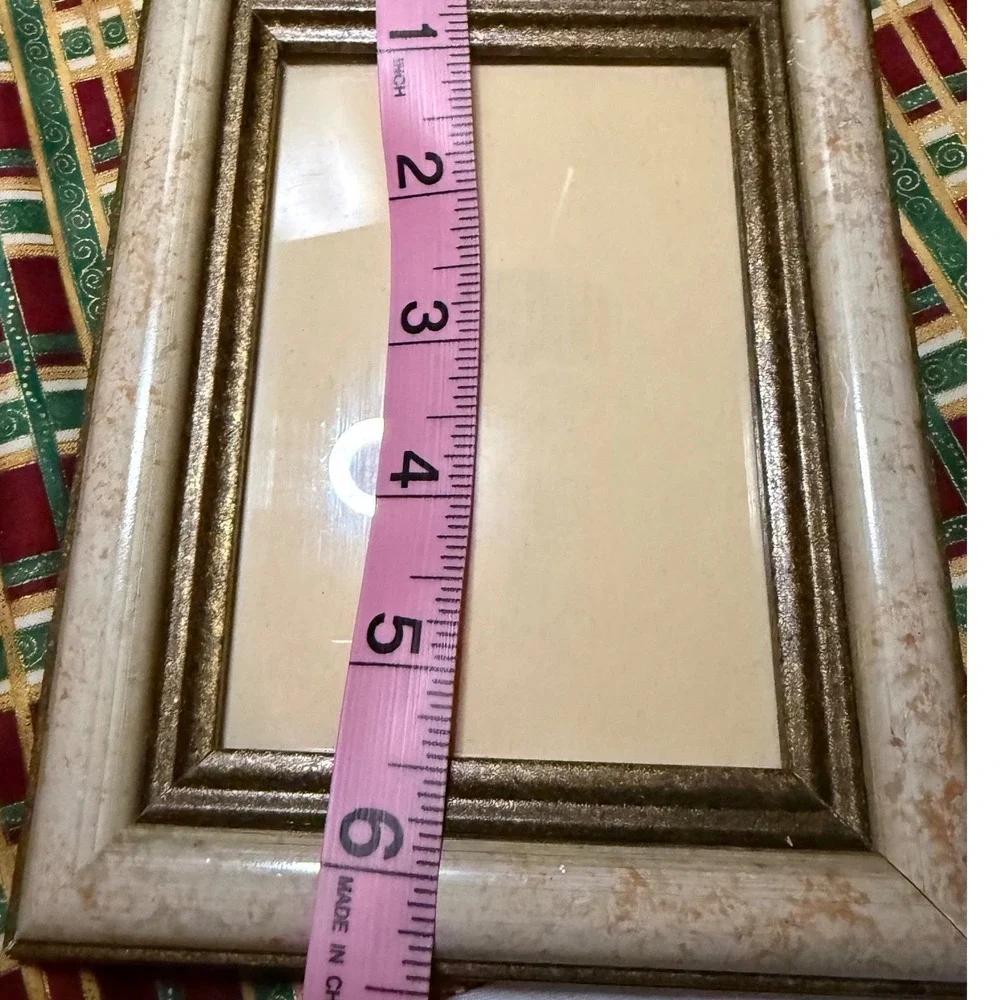 Vintage Style Gold and Cream Distressed Picture Frame Set of 2 for 4x6 Photos